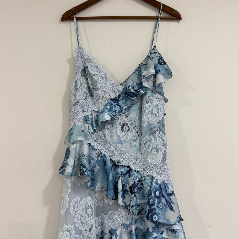 BHLDN Elora Sleeveless V-Neck Ruffle Lace Maxi Dress US 12 - Picture 6 of 10